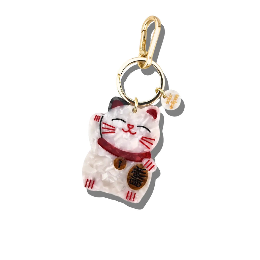 Solar Eclipse - Lucky Cat handpainted Bag Charm & Keychain | Scout & Co