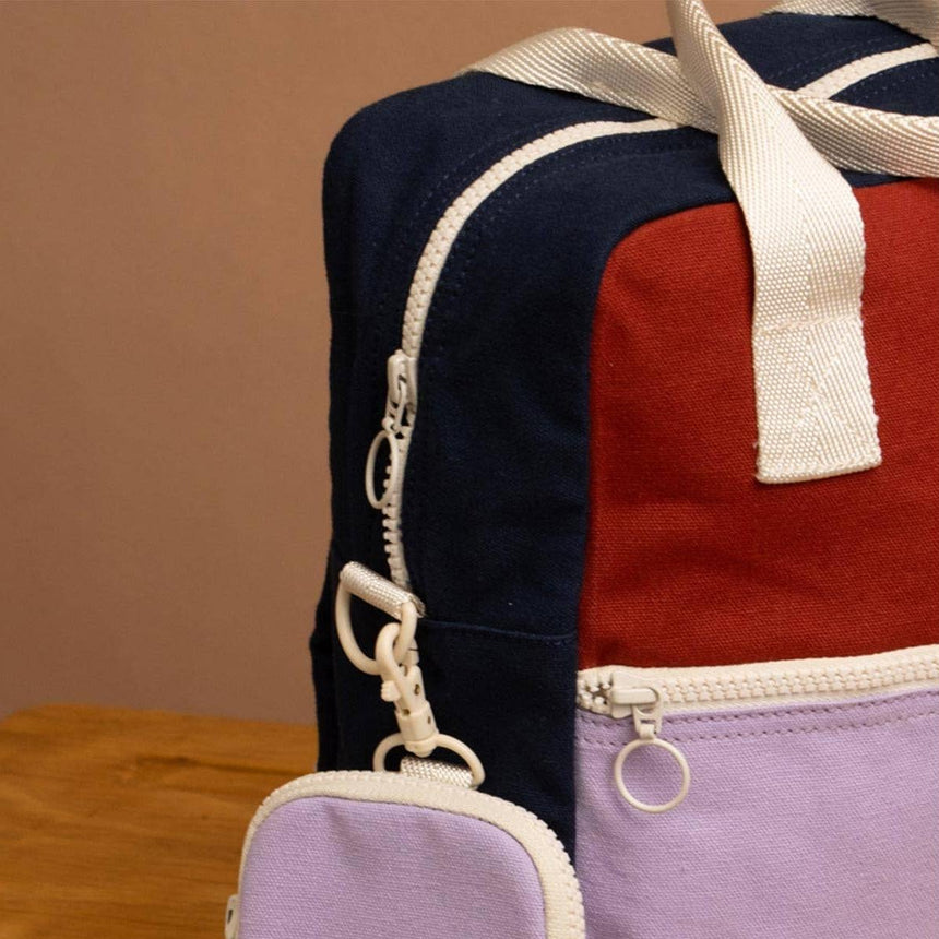 Hindbag - Arthur Tricolour Kids Backpack - Terracotta | Scout & Co
