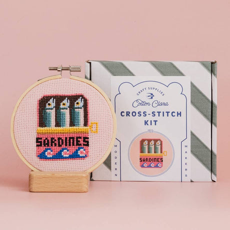 Cotton Clara - Sardines Cross Stitch Kit | Scout & Co