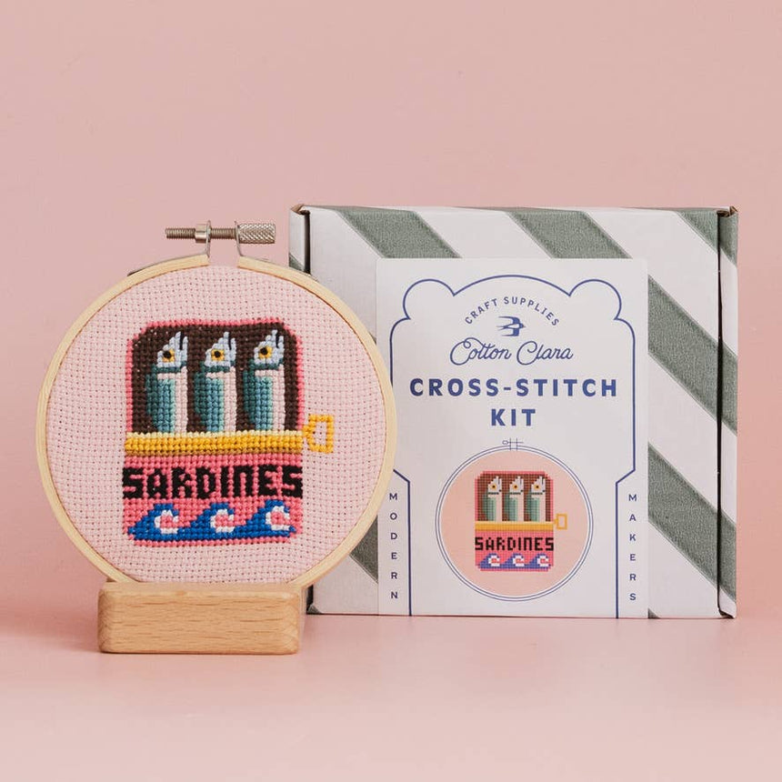 Cotton Clara - Sardines Cross Stitch Kit | Scout & Co