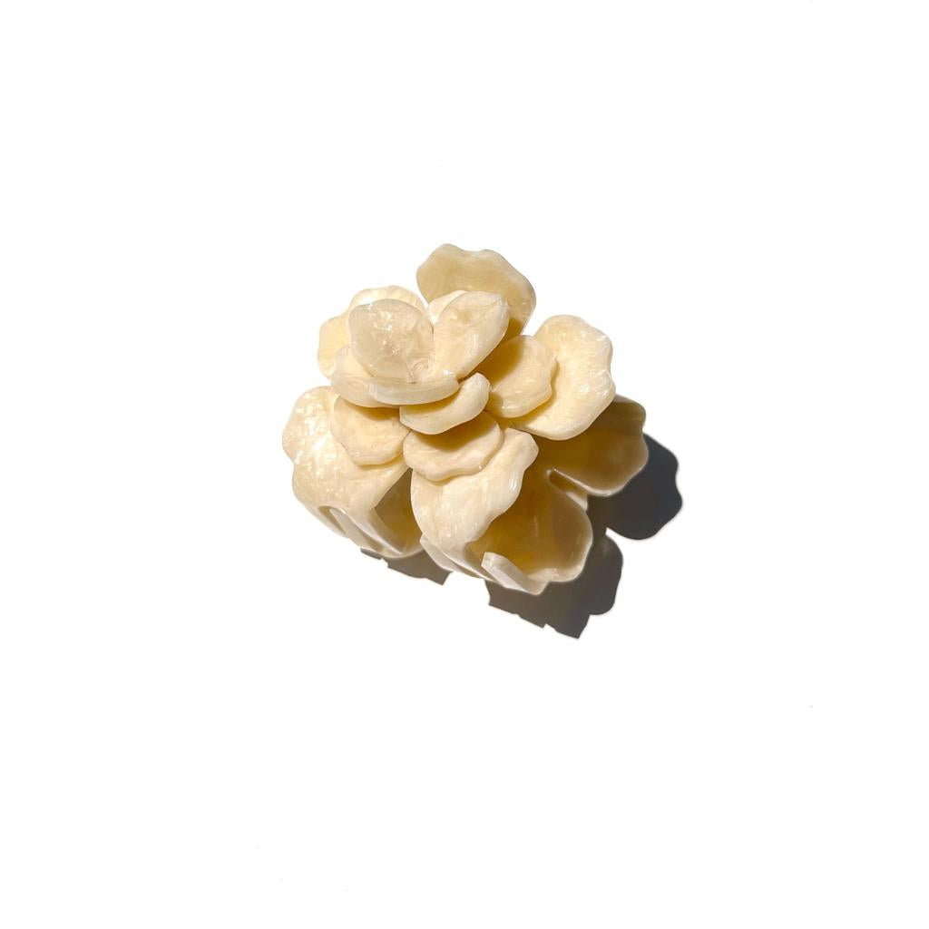 Solar Eclipse - Origami Gardenia flower handpainted hair claw | Scout & Co