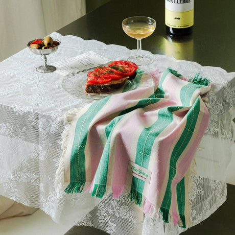 Tarta Gelatina - Striped Napkins (Set of 2) - Green / Pink | Scout & Co