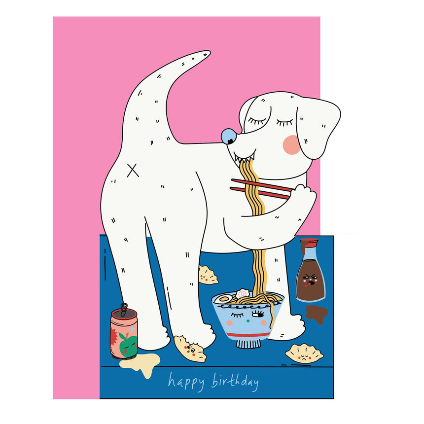 Eat The Moon - Hey Dog Gyoza die cut birthday card | Scout & Co