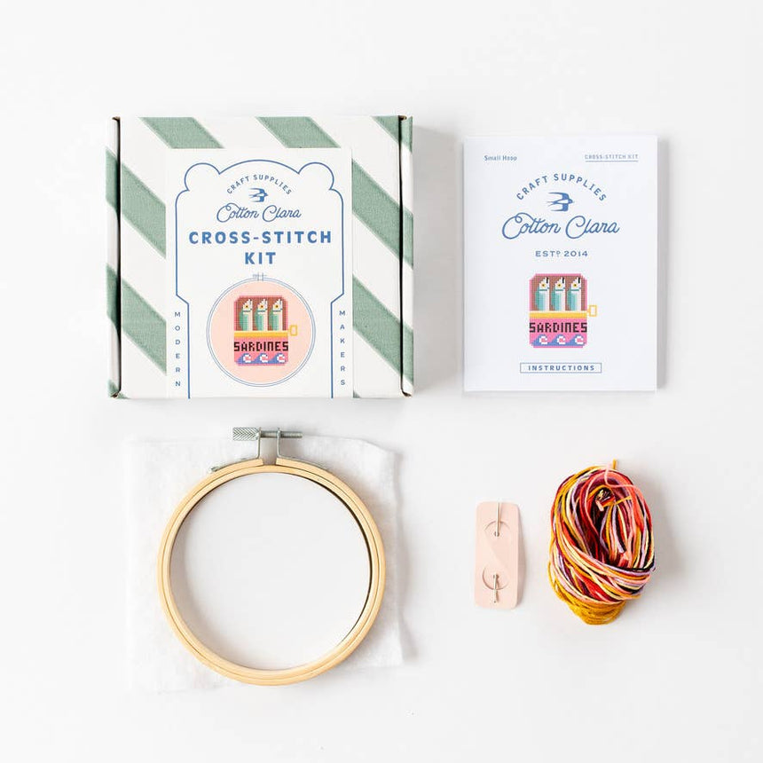 Cotton Clara - Sardines Cross Stitch Kit | Scout & Co