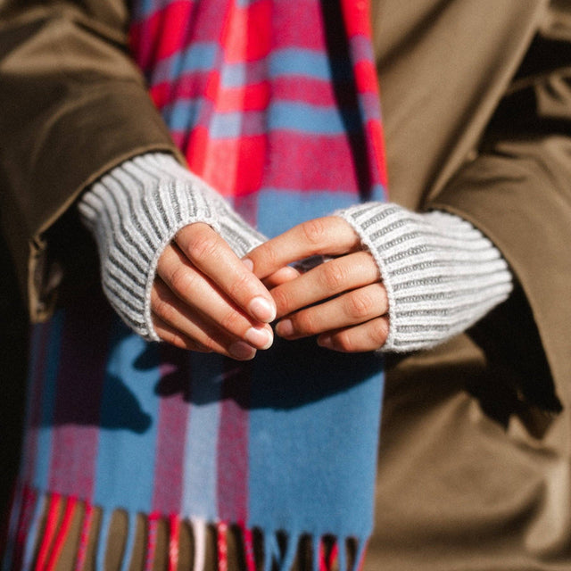 TBCo - Cashmere & Merino Wrist Warmers - Charcoal Two-Tone | Scout & Co