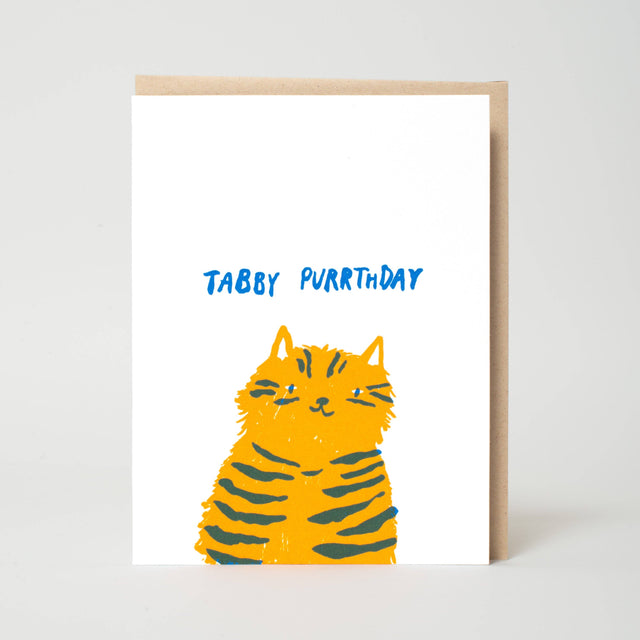 Egg Press - Tabby Purrthday letterpress card | Scout & Co