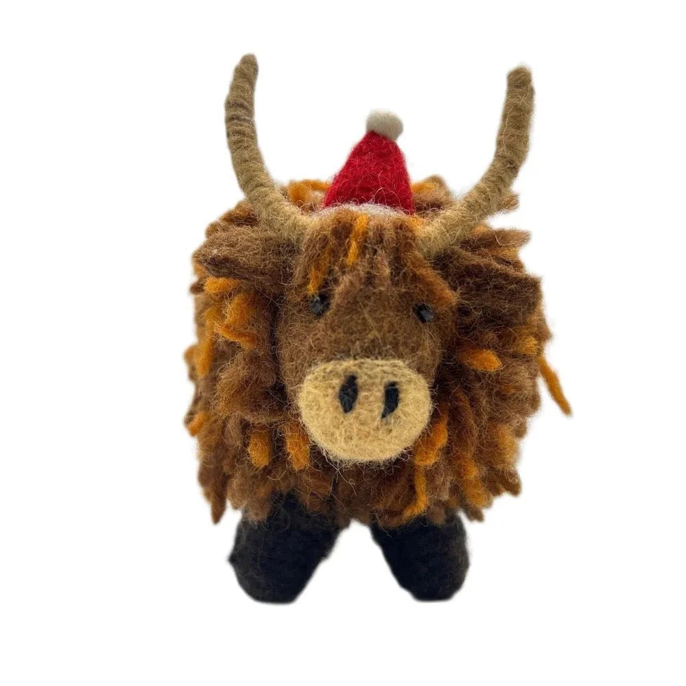 Amica - Christmas Highland cow felt decoration | Scout & Co