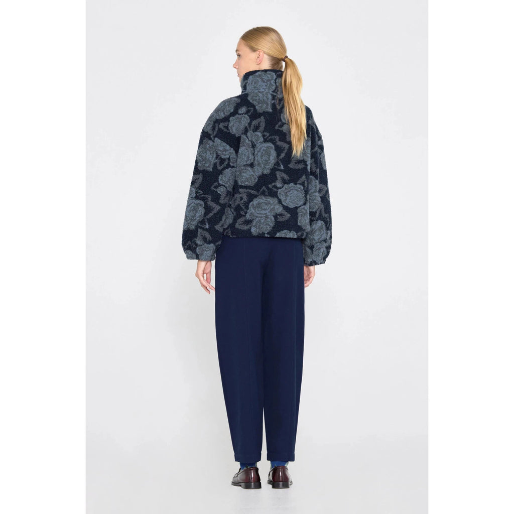 The Tiny Big Sister - Roses sherpa jacket - navy | Scout & Co