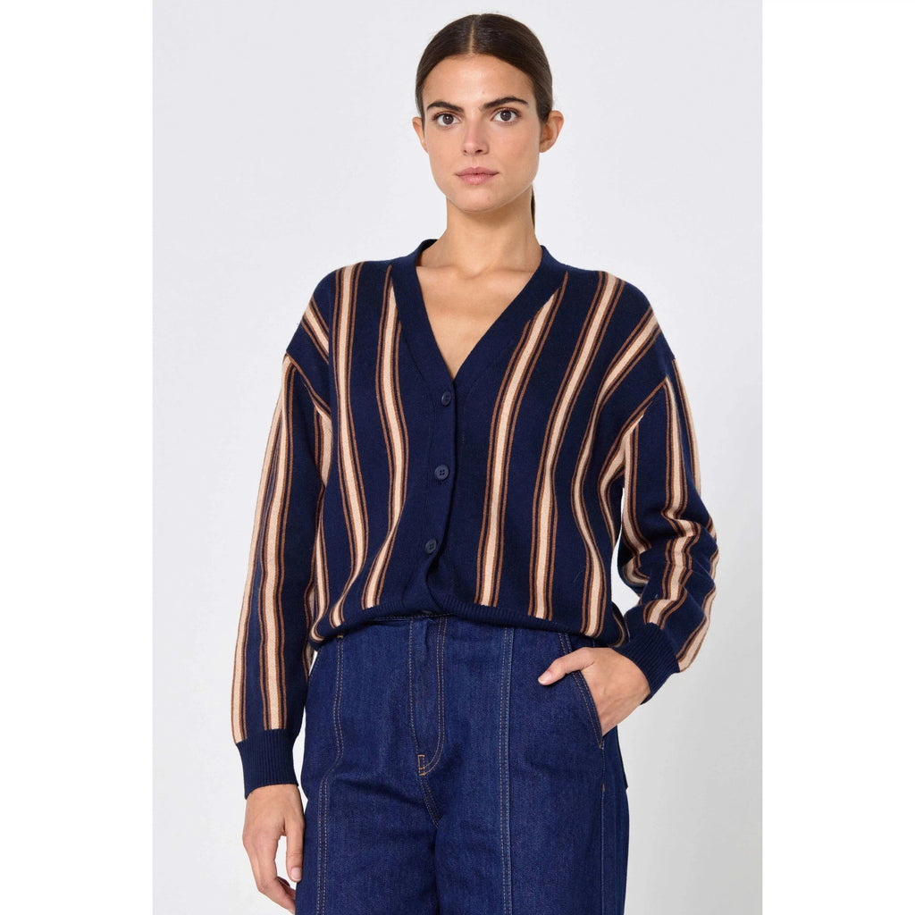 The Tiny Big Sister - Ines striped cardigan - navy | Scout & Co