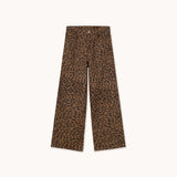The Tiny Big Sister - Berta animal-print long denim jeans - Mocha