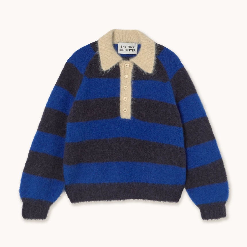 The Tiny Big Sister - Frank striped polo sweater - ultramarine