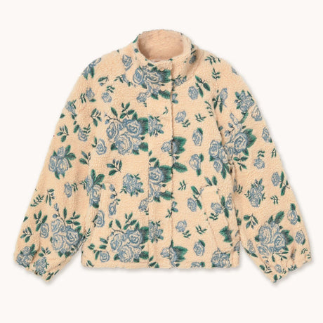 The Tiny Big Sister - Roses sherpa jacket - vanilla
