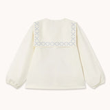 The Tiny Big Sister - Cross Flower embroidered blouse