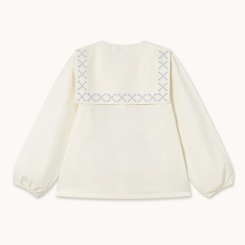 The Tiny Big Sister - Cross Flower embroidered blouse