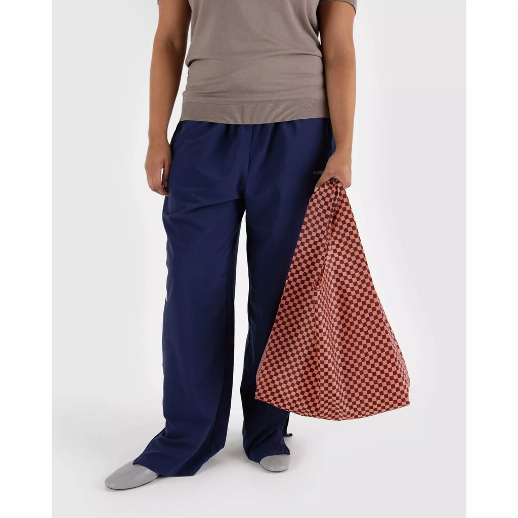 Baggu - Standard Baggu reusable bag - Pink Brown Check | Scout & Co