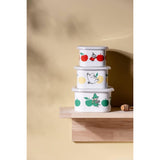 Muurla - Moomin enamel dish / jar with Lid - Joyful Apples - Yellow | Scout & Co