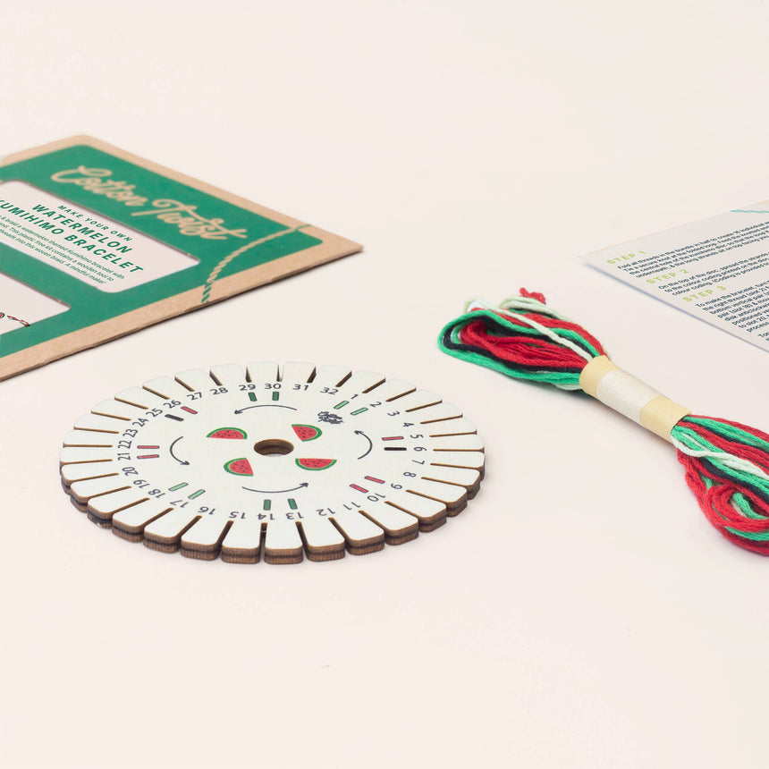 Cotton Twist - Make Your Own Watermelon Kumihimo Bracelet craft kit | Scout & Co