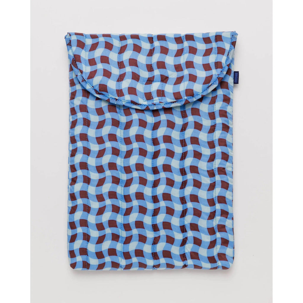 Baggu - Puffy laptop sleeve 13in / 14in - Wavy Gingham Blue | Scout & Co