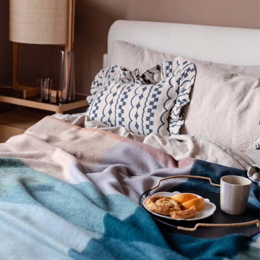 Cotton Cushion Cover in Navy Ruffle | Scout & Co