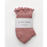 Le Bon Shoppe - Ruffled Hugger Crew Socks - Vintage pink | Scout & Co