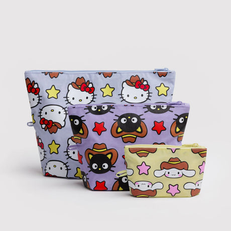 Baggu x Hello Kitty - Go Pouch set of 3 - Hello Kitty & Friends Western | Scout & Co