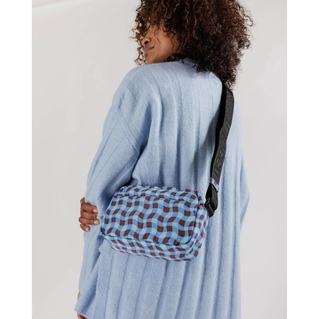 Baggu - Camera crossbody bag - Wavy Gingham Blue | Scout & Co