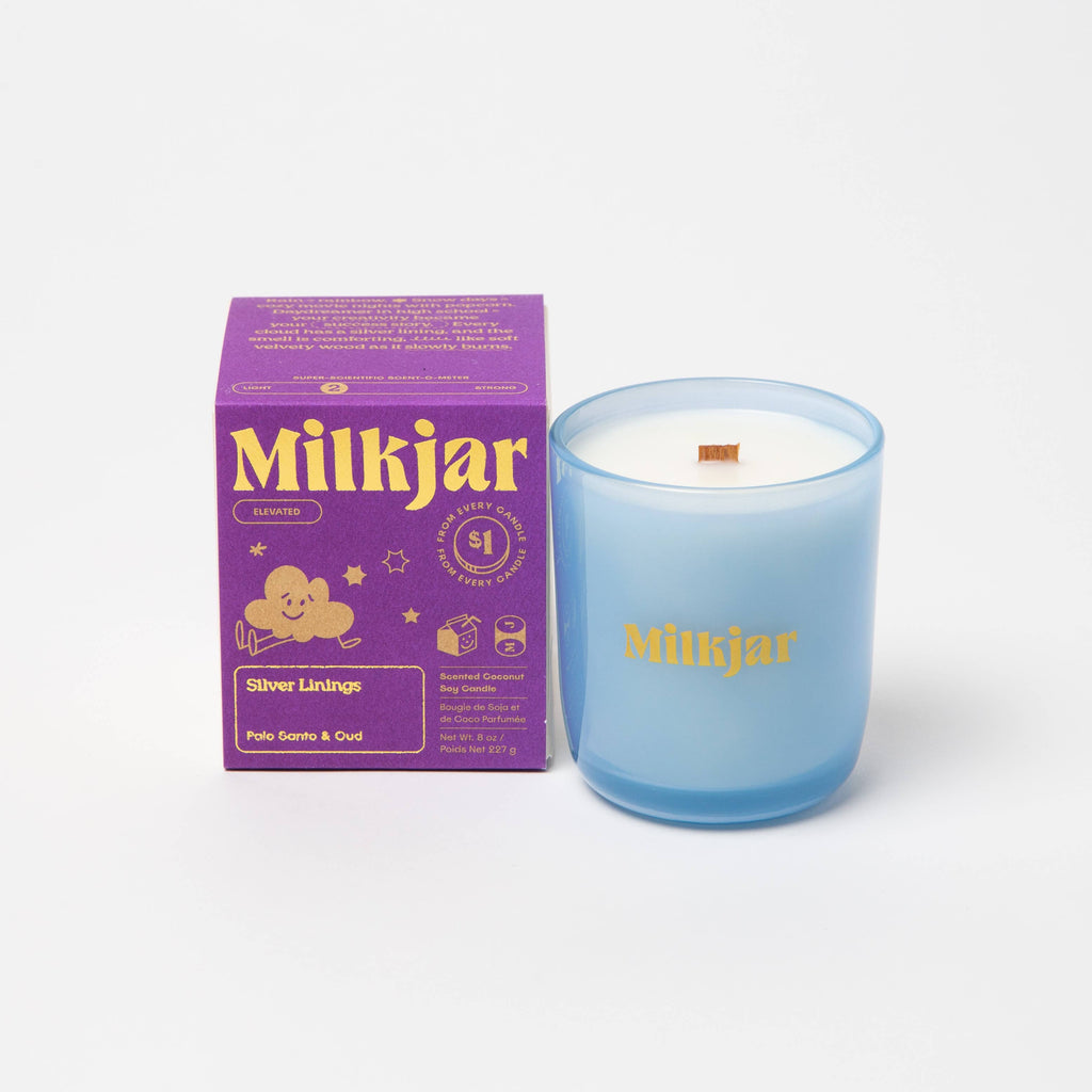 Milk Jar Candle Co - Silver Linings candle - Palo Santo & Oud | Scout & Co