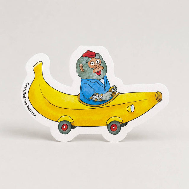 Studio Boketto x Richard Scarry - Bananas Gorilla Car die-cut card | Scout & Co