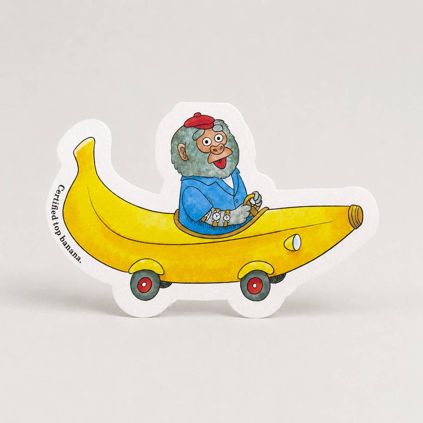 Studio Boketto x Richard Scarry - Bananas Gorilla Car die-cut card | Scout & Co