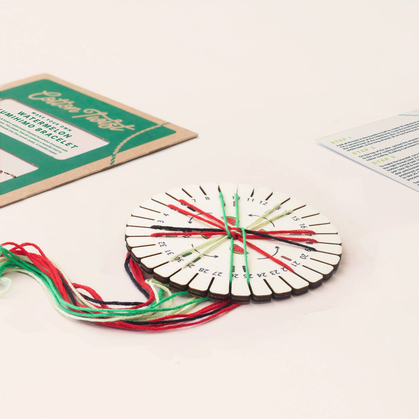 Cotton Twist - Make Your Own Watermelon Kumihimo Bracelet craft kit | Scout & Co
