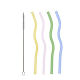 Rex - Wiggly glass straws with cleaning brush (set of 4) | Scout & Co