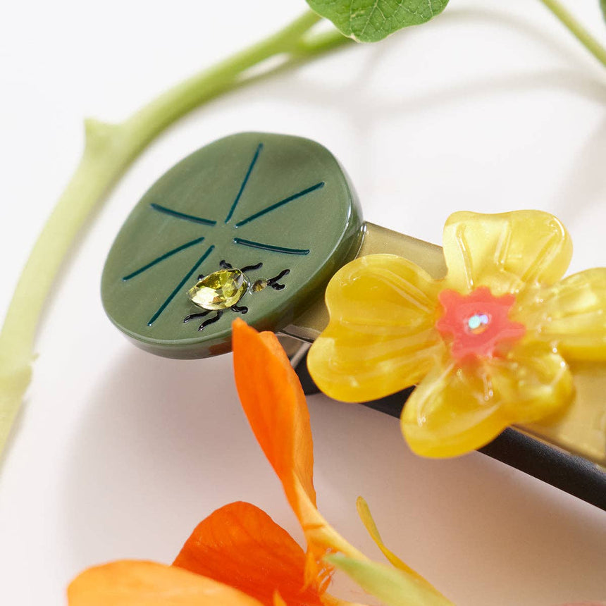 Winona Irene - Nasturtium jewelled French hair barrette | Scout & Co