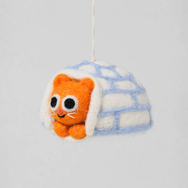 Wrap - Frosty Cat hanging felt ornament | Scout & Co