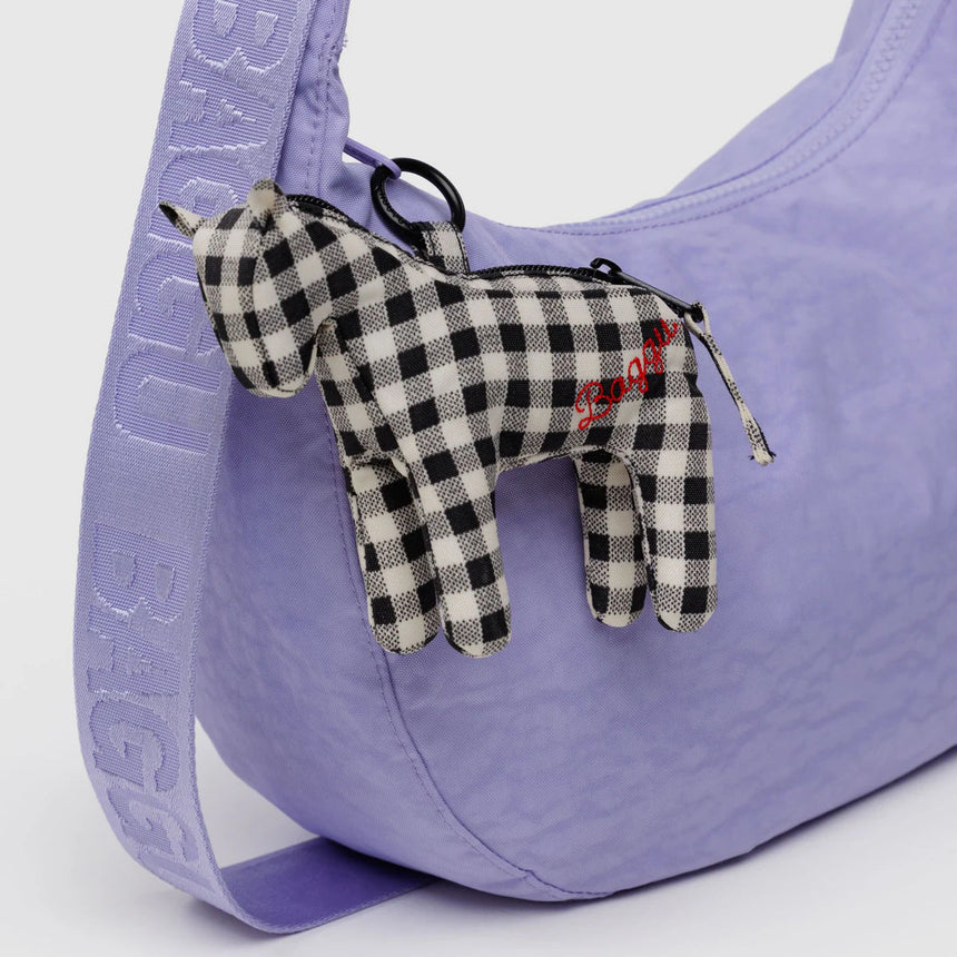 Baggu - Bag charm - Black & White Gingham Horse | Scout & Co