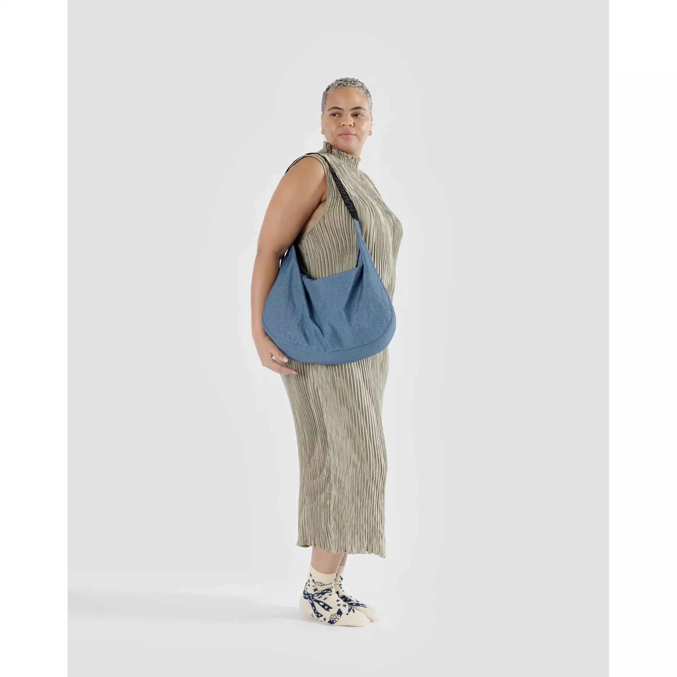 Baggu Large Nylon Crescent bag Digital Denim