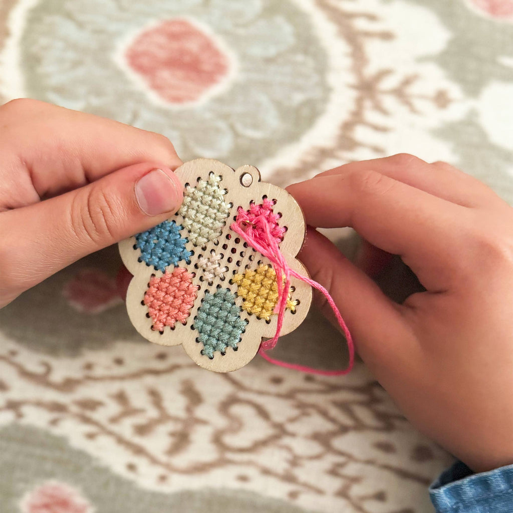 Cotton Twist - Make Your Own Flower Cross Stitch Keyring | Scout & Co