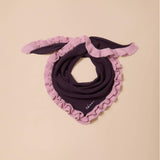 TBCo - Merino Wool Triangle Scarf in Fig Double Ruffle | Scout & Co