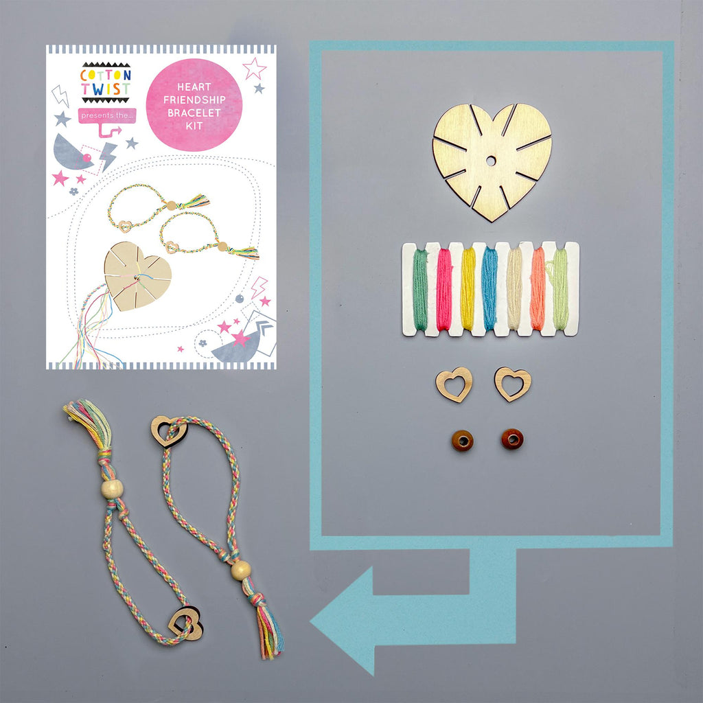 Cotton Twist - Heart Friendship Bracelet Making Kit | Scout & Co