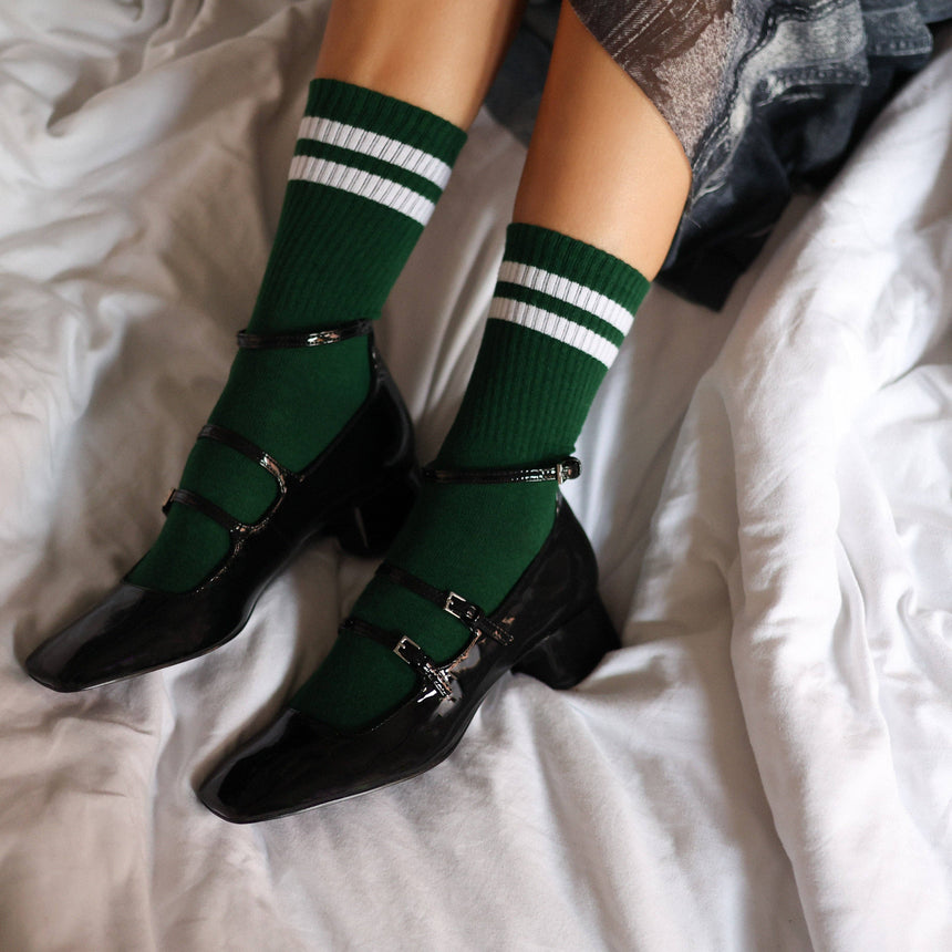 Klue - Tennis sport socks - Green + white | Scout & Co