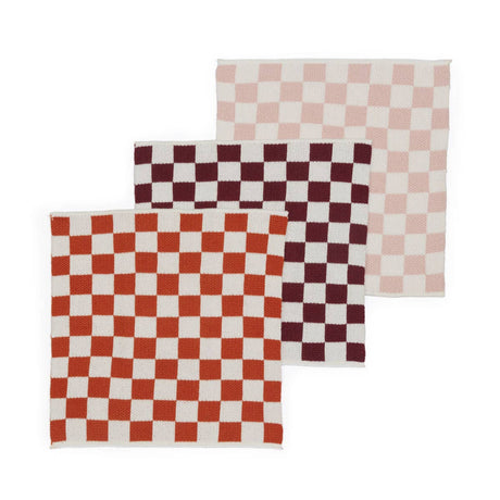 Sophie Home - Reusable Cotton Knit Dishcloths - Check Orange