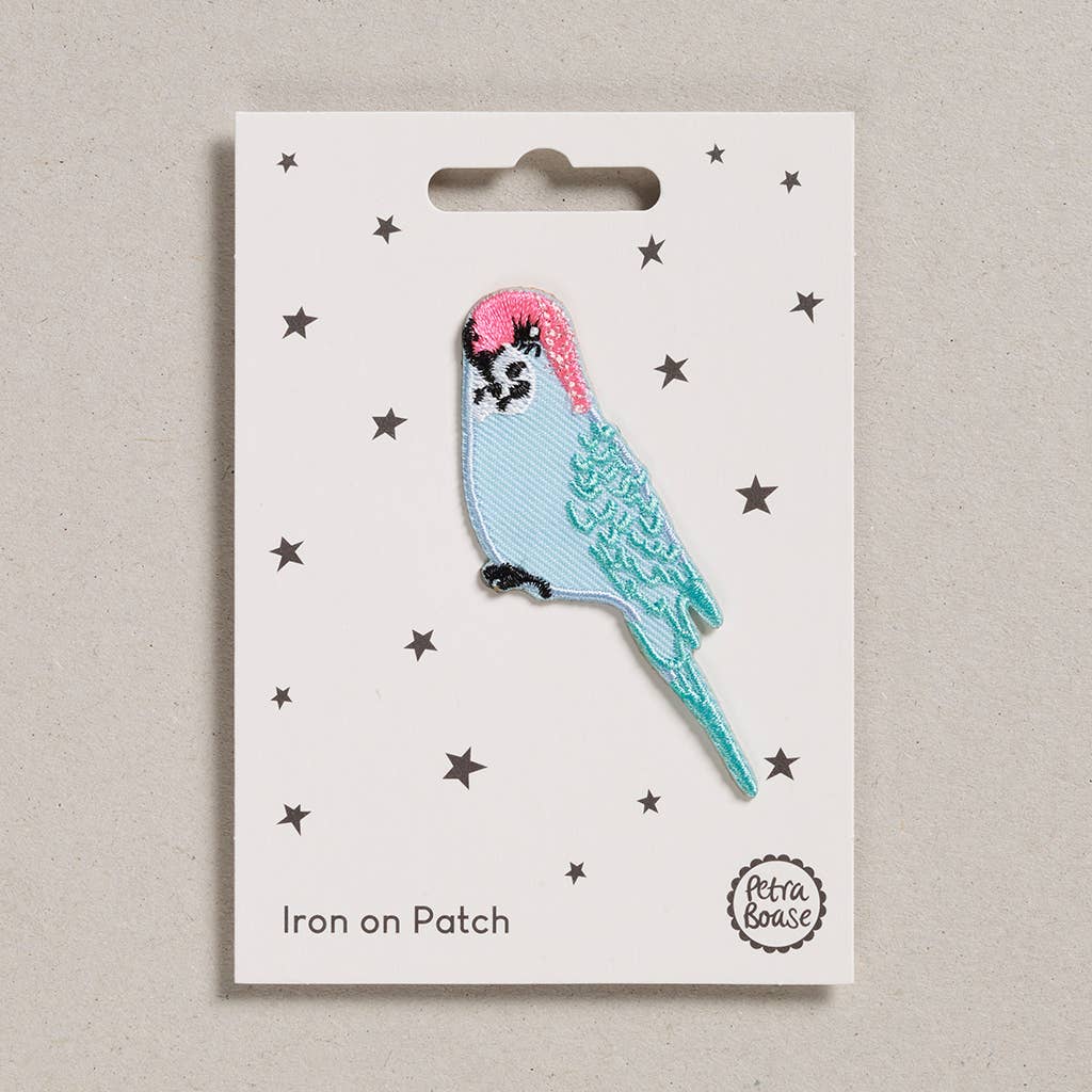 Petra Boase - Iron on Patch - Blue Budgie | Scout & Co