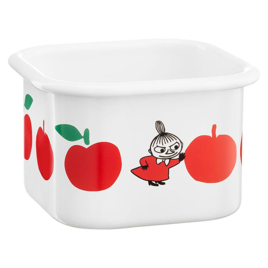 Muurla - Moomin enamel dish / jar with lid - Joyful Apples - Red | Scout & Co