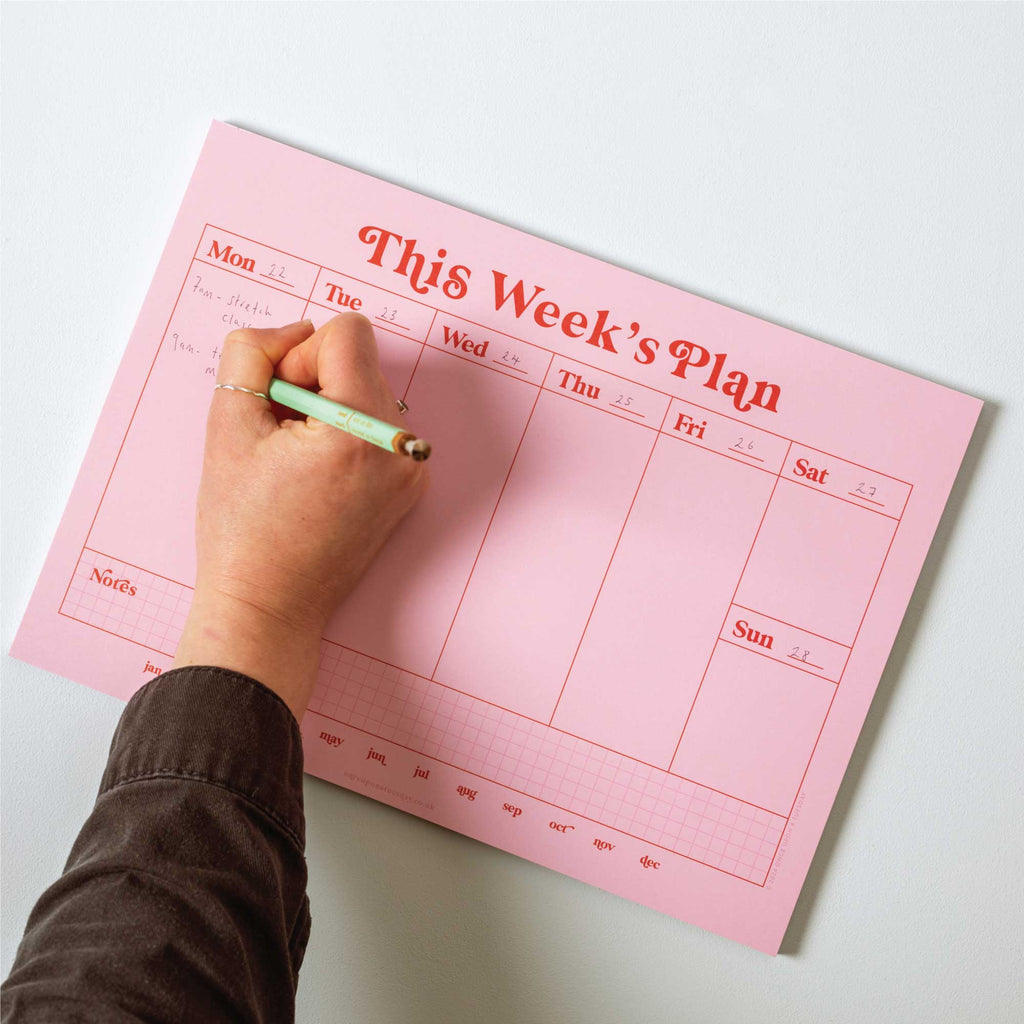 Good Tuesday - A4 Weekly Planner Pad - Pink & Red | Scout & Co