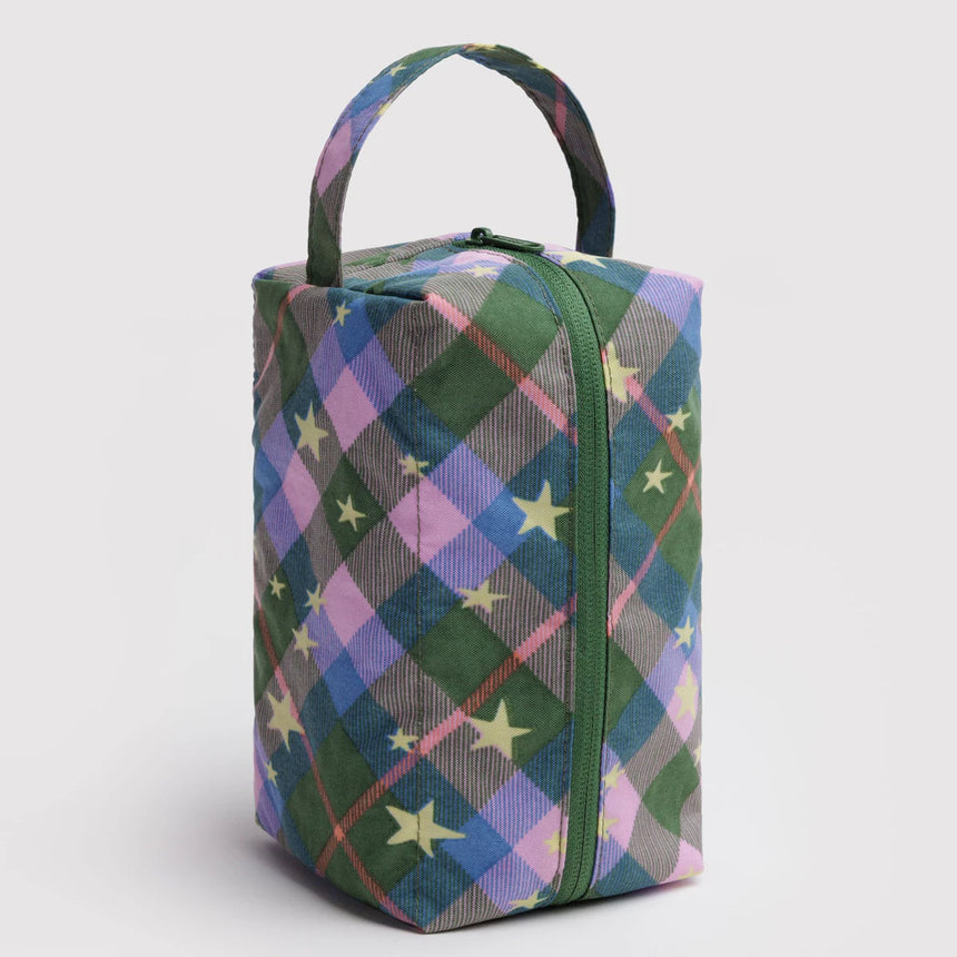 Baggu - Dopp Kit toiletry bag - Green Star Plaid