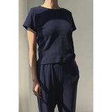 Le Bon Shoppe - Pointelle Babe tee - Navy | Scout & Co