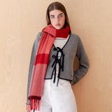 TBCo - Lambswool Oversized Scarf - Berry Block Check | Scout & Co