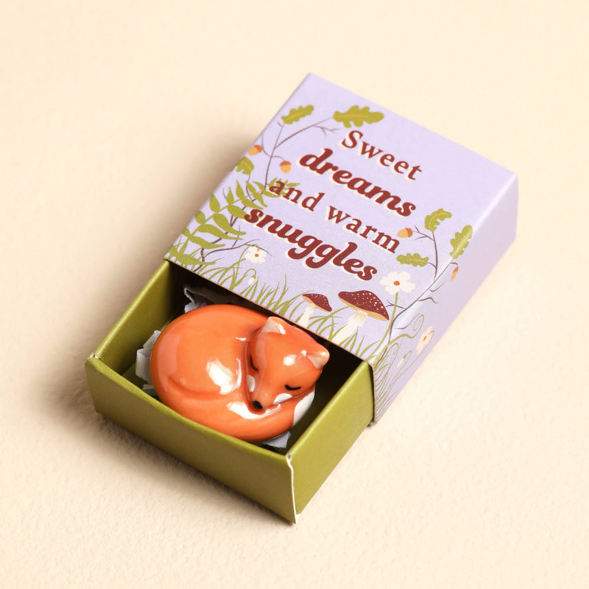 Lisa Angel - Tiny Matchbox Ceramic Token: Fox
