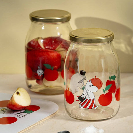 Muurla - Moomin glass kitchen jar - Joyful Apples - Red | Scout & Co