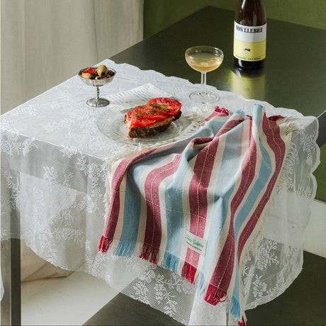 Tarta Gelatina - Striped napkins (set of 2) - Burgundy / Blue | Scout & Co