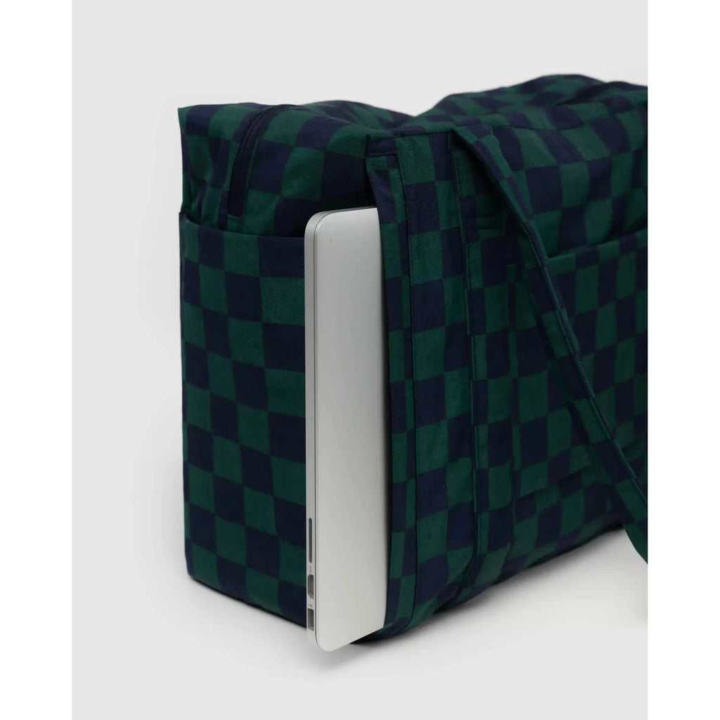 Baggu - Small Cloud Carry-On bag - Navy Green Check | Scout & Co